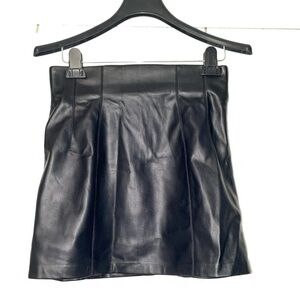 ZARA Faux Leather Mini Skirt Black M